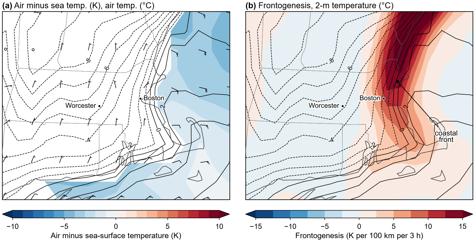 ERA5 maps for the coastal front case, 1200 UTC 27 January 2008