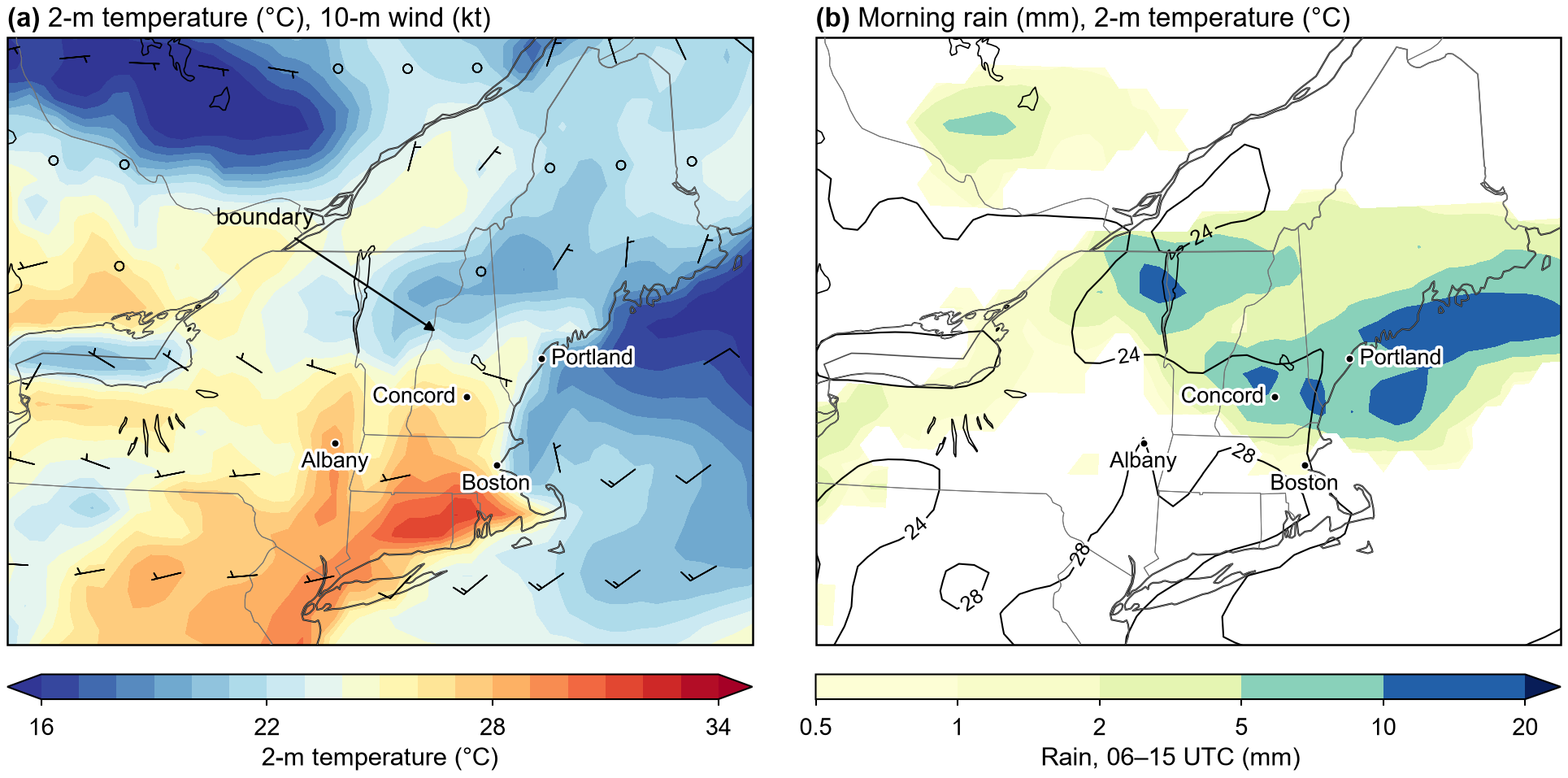 ERA5 maps for the gust front case, 1800 UTC 8 July 2013